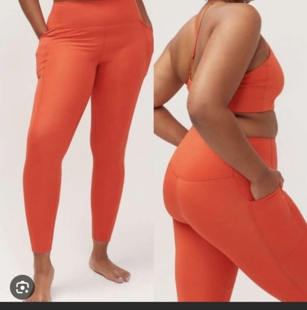 Girlfriend Collective Compressive Pocket Leggings Burnt Orange Size Small NWOT